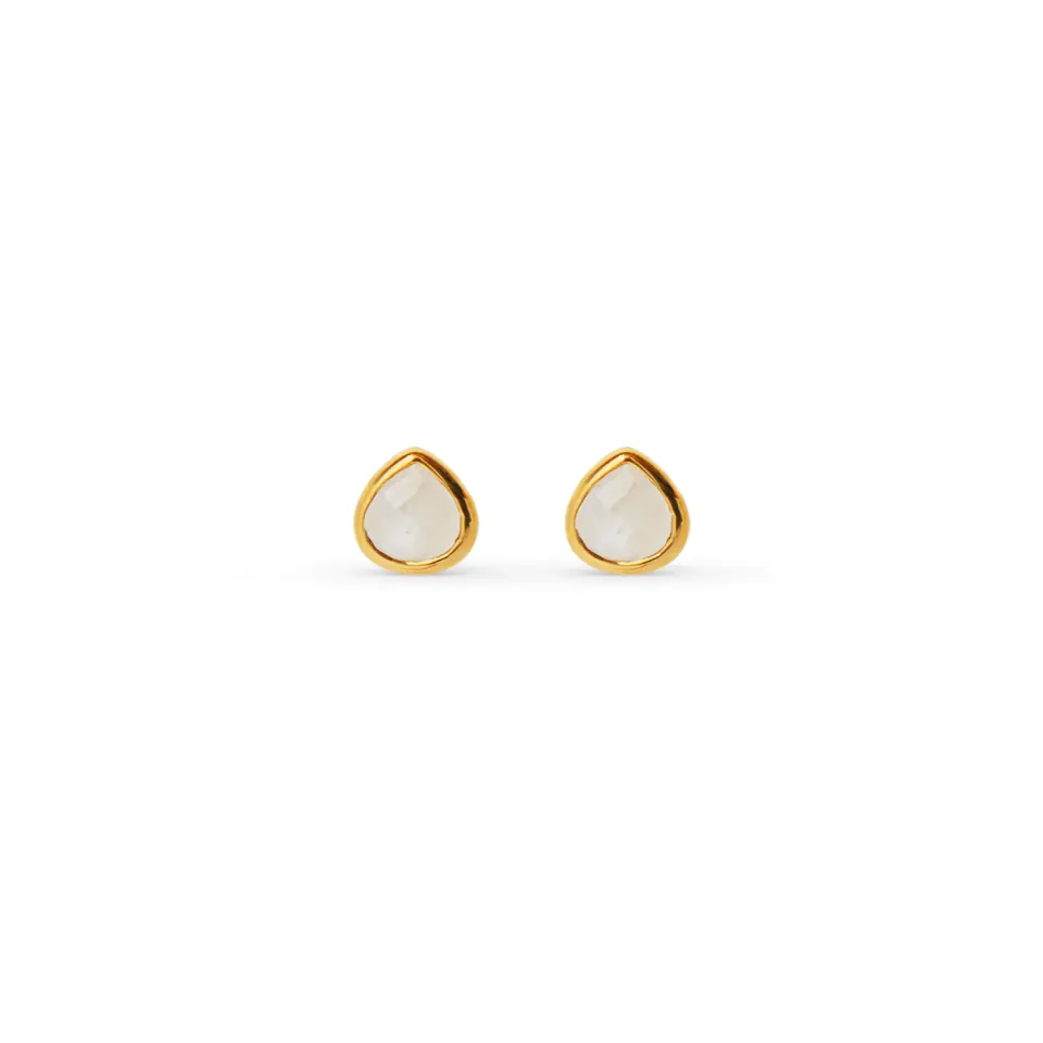 Orelia LUXE Moonstone ørestikker guld dråbe