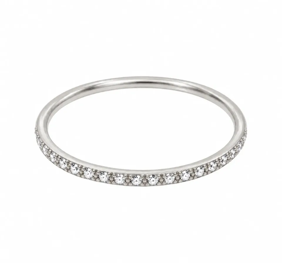 Wos Spot ring sølv klare sten strass