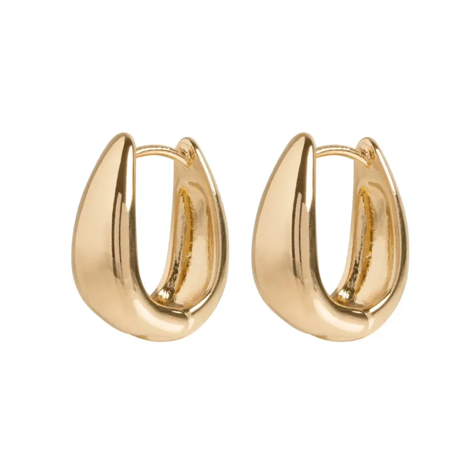 TIMI OF SWEDEN Klassisk Wide Hoop øreringe guld 16 mm