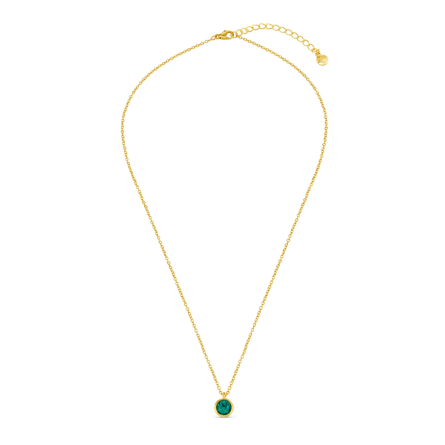 Orelia Emerald Swarovski halskæde guld grøn krystal