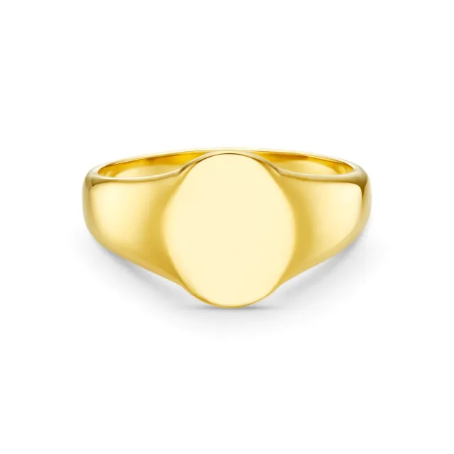 Orelia LUXE Signet ring forgyldt med gravering