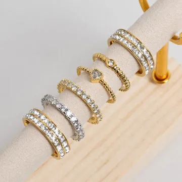 TIMI OF SWEDEN Emi ring hjerte krystal guld str 17