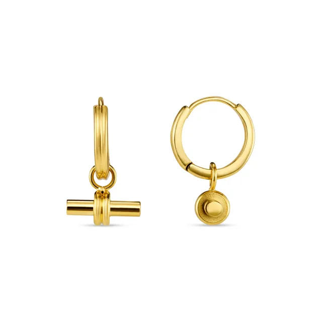 Orelia LUXE Linear T-Bar hoops øreringe guld