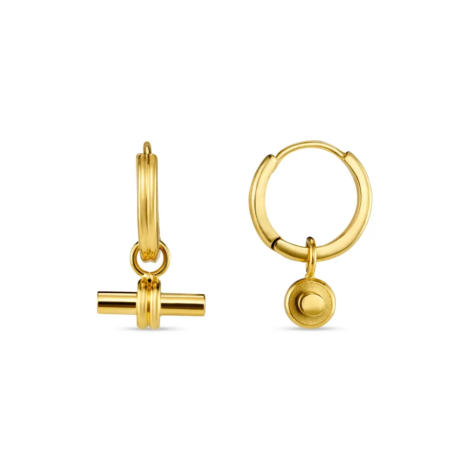Orelia LUXE Linear T-Bar hoops øreringe guld