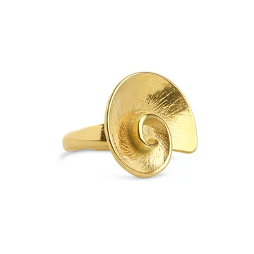 TIMI OF SWEDEN Marla shell ring forgyldt statement 25,6 mm