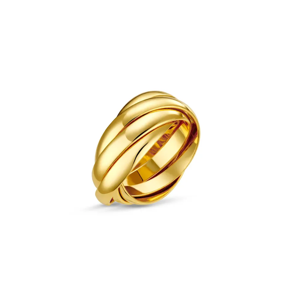 Orelia Interlocking ring guld S/M snoet