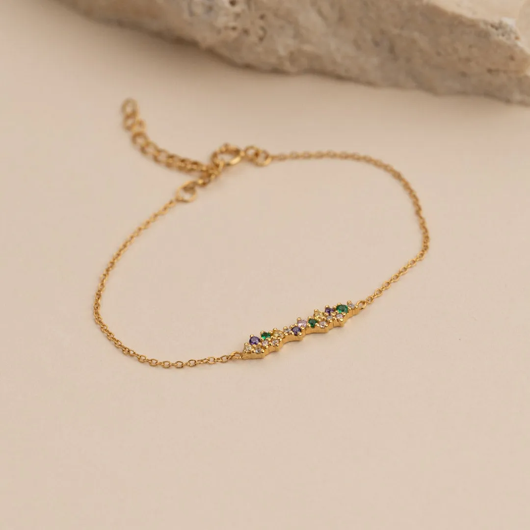 Sisi Copenhagen Clair Rainbow armbånd forgyldt farvet
