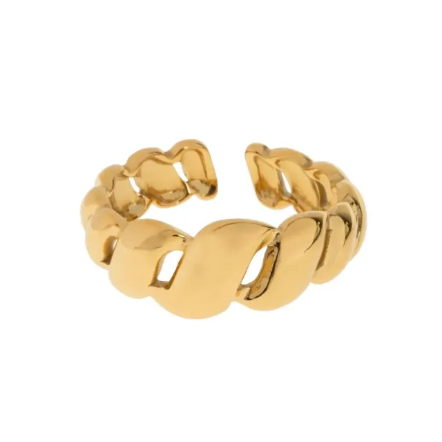 TIMI OF SWEDEN Bea ring croissant guld justerbar