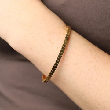 TIMI OF SWEDEN Meja Textured bangle armbånd stål