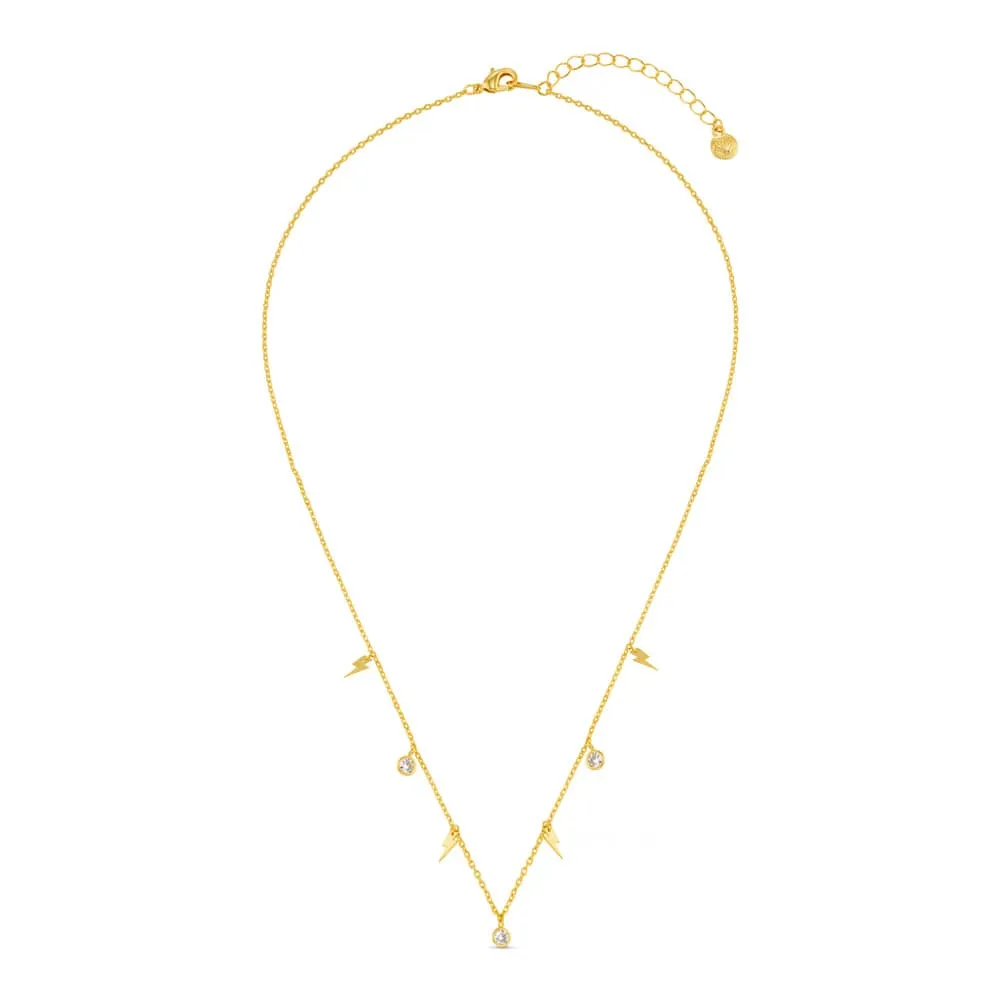 Orelia Crystal Lightning Multi Charm halskæde guld