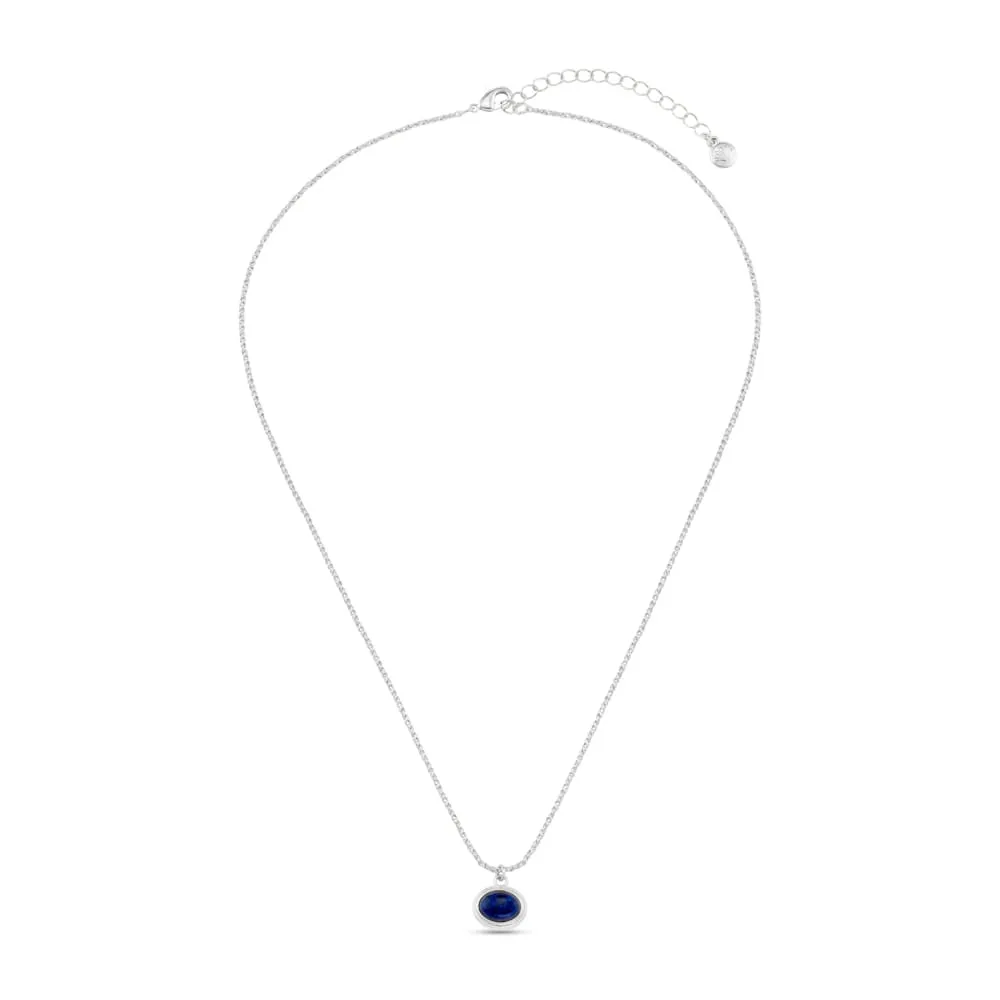Orelia Semi-Precious Lapis halskæde sølv blå sten