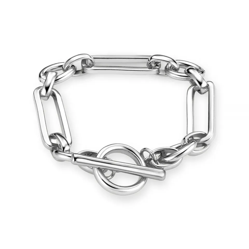 Orelia Rectangular Link T-Bar armbånd sølv