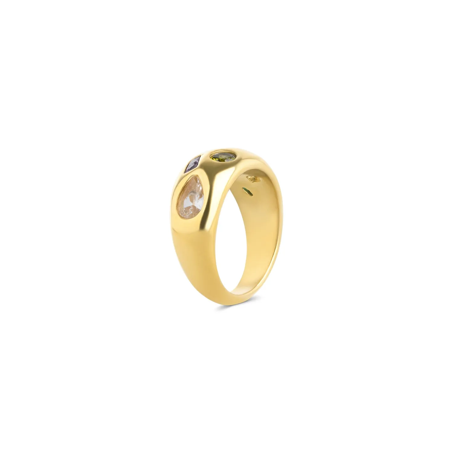 TIMI OF SWEDEN Bambi krystalring guld str 7