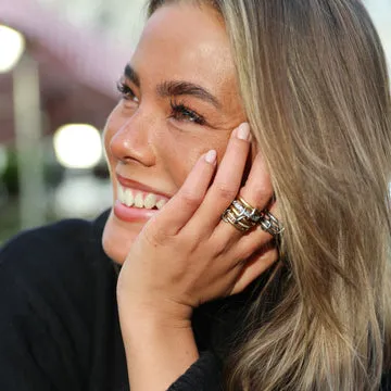 TIMI OF SWEDEN Kristina stacked ring two-tone