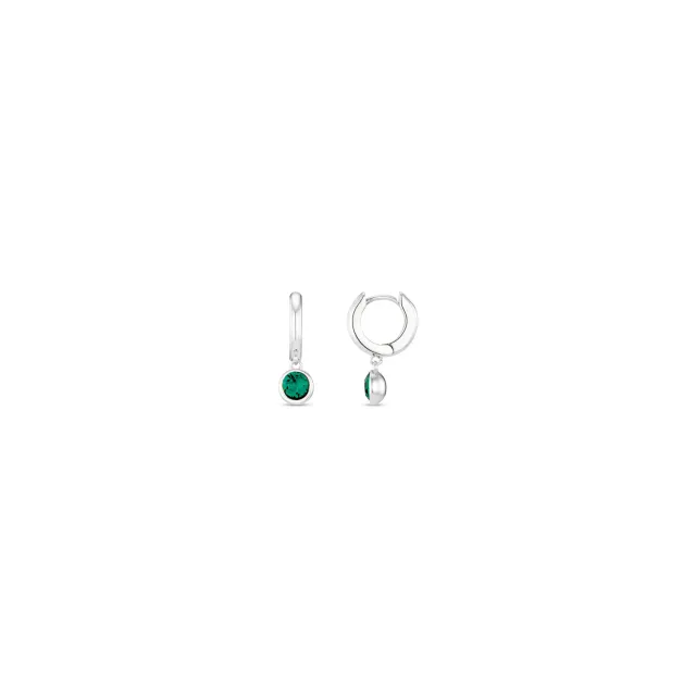 Orelia Emerald Drop huggie hoop øreringe sølv grøn
