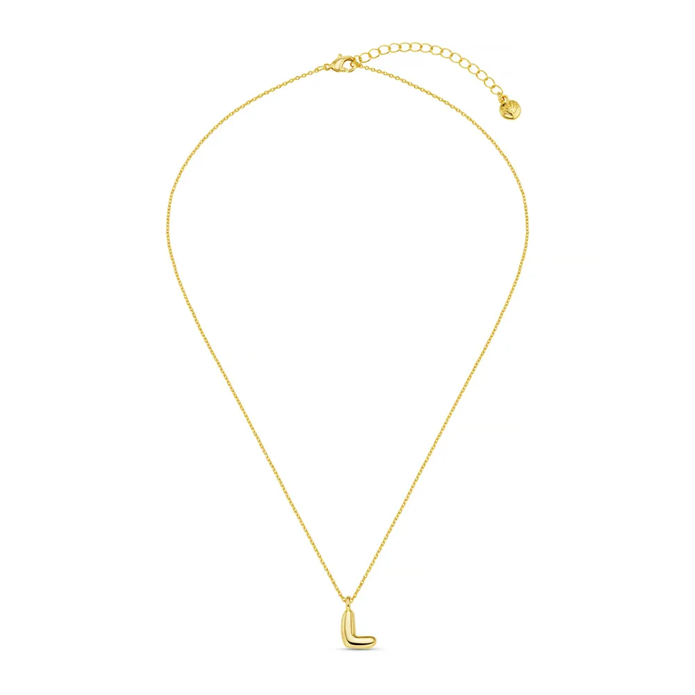 Orelia Bubble Initial L halskæde guld bogstav