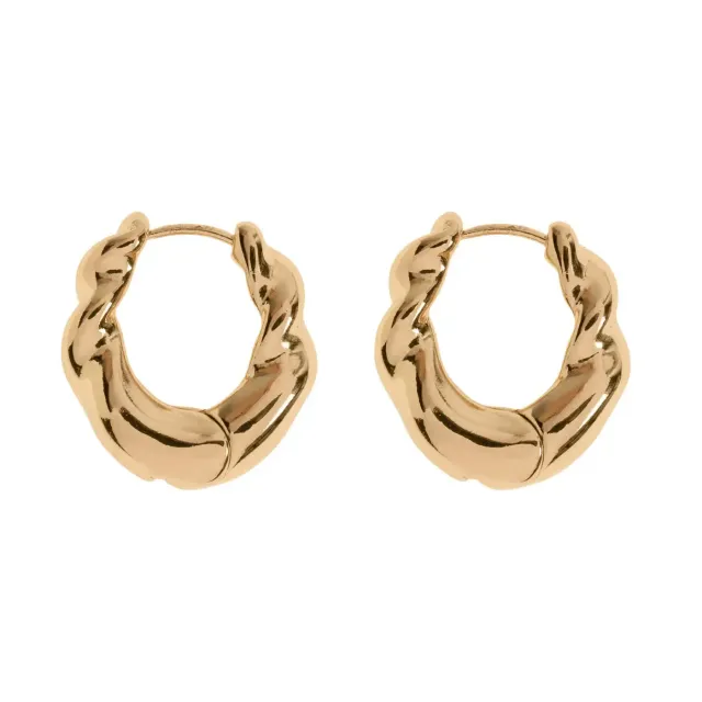TIMI OF SWEDEN Iris hoop øreringe guld 18 mm snoet