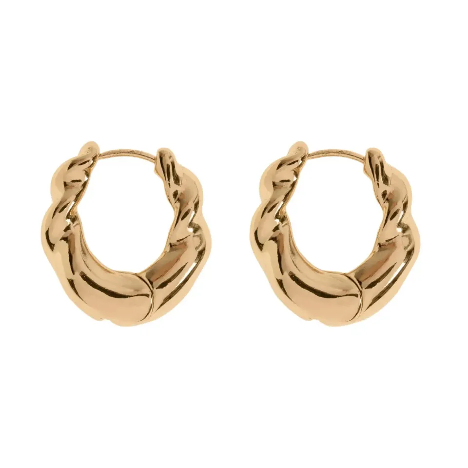 TIMI OF SWEDEN Iris hoop øreringe guld 18 mm snoet