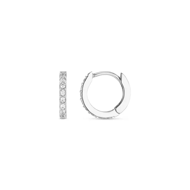 Orelia LUXE Pavé Huggie Hoop øreringe sølv med krystal