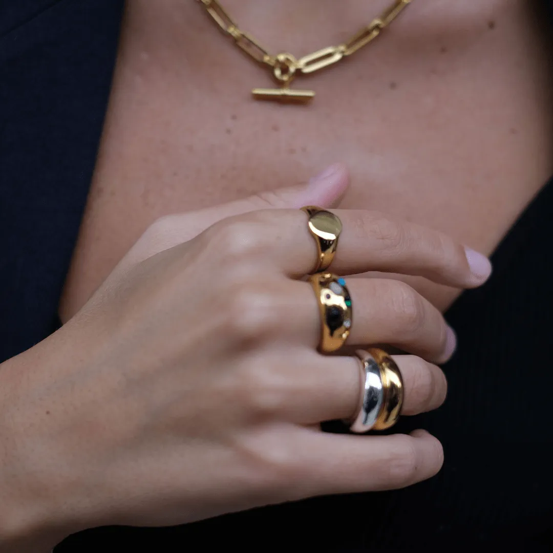 Orelia LUXE Domed ring guld S/M kuppel