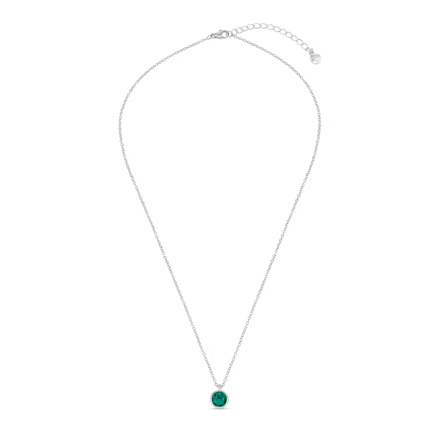 Orelia Emerald Necklace Made With Swarovski Crystals halskæde sølv