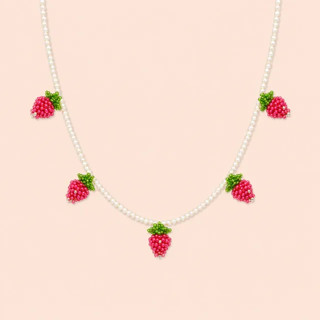 Lulo Jewelry Strawberry halskæde sølv jordbær