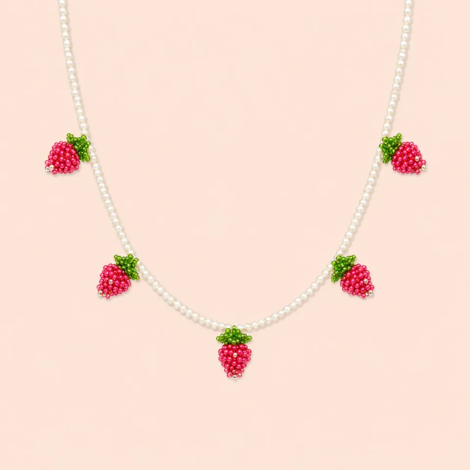 Lulo Jewelry Strawberry halskæde sølv jordbær