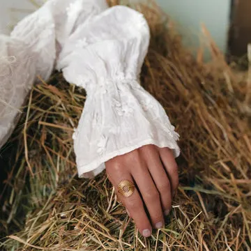 TIMI OF SWEDEN Helene circle ray ring forgyldt justerbar