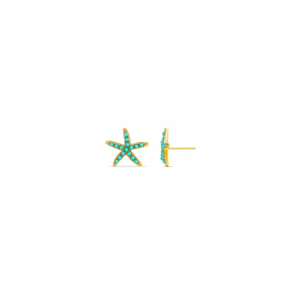 Orelia Turquoise Starfish Stud øreringe guld turkis