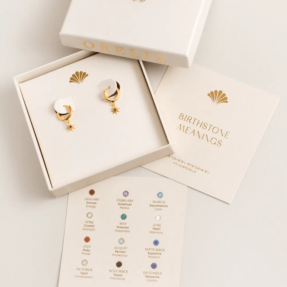 Orelia November Birthstone huggie hoops topas guld