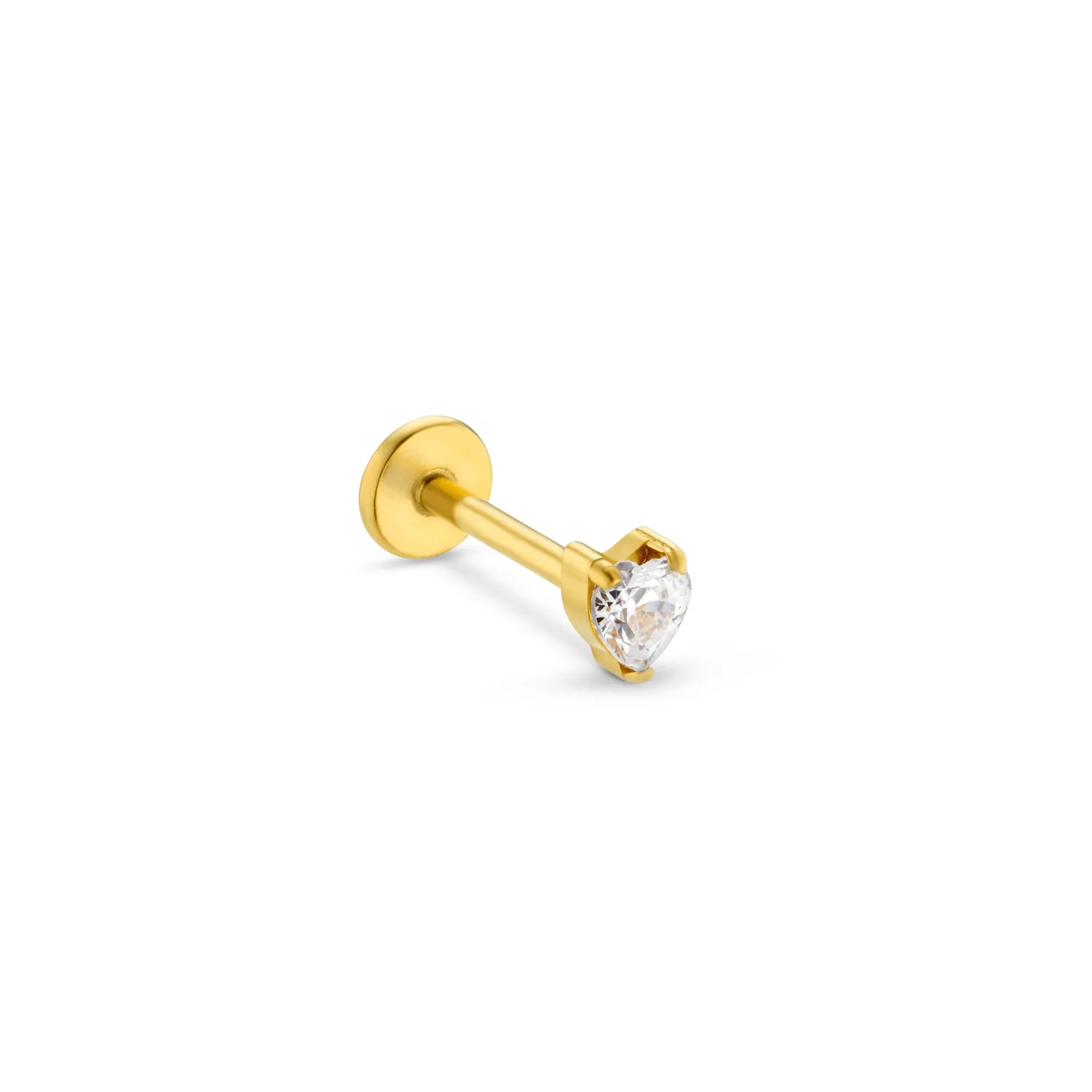Orelia Crystal Heart labret ørering forgyldt enkelt hjerte