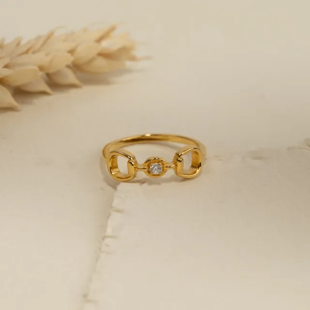 Sisi Copenhagen Sigge ring krystal forgyldt