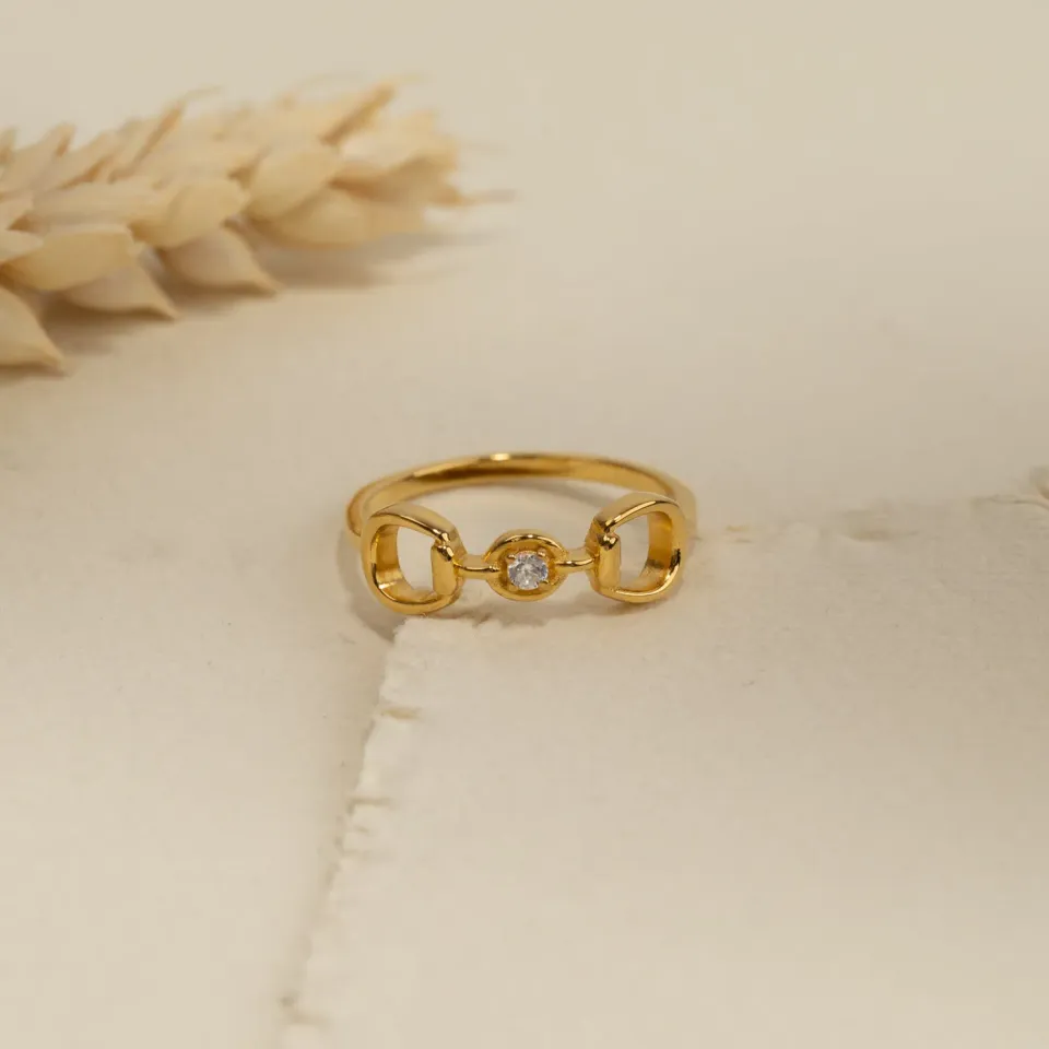 Sisi Copenhagen Sigge ring krystal forgyldt