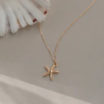TIMI OF SWEDEN Starfish halskæde forgyldt 42 cm