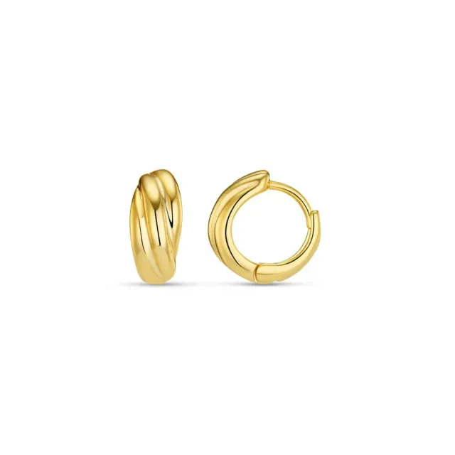 Orelia Mini Twist micro huggie øreringe guld snoet