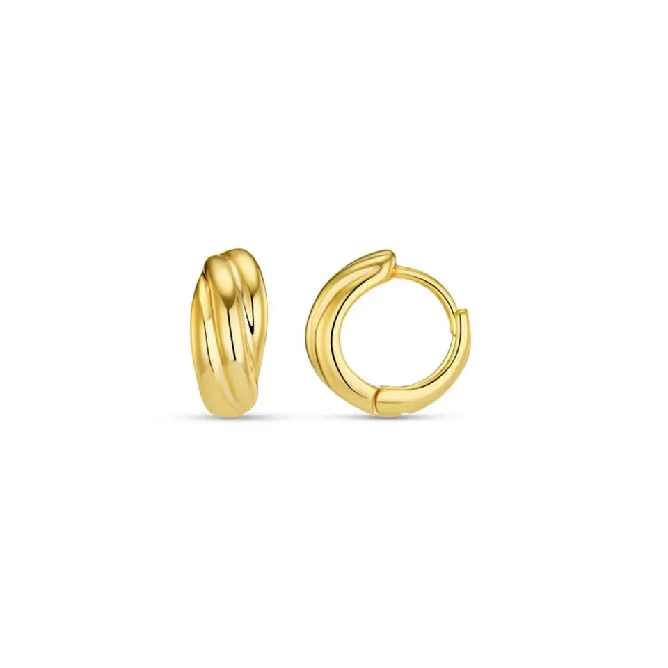 Orelia Mini Twist micro huggie øreringe guld snoet