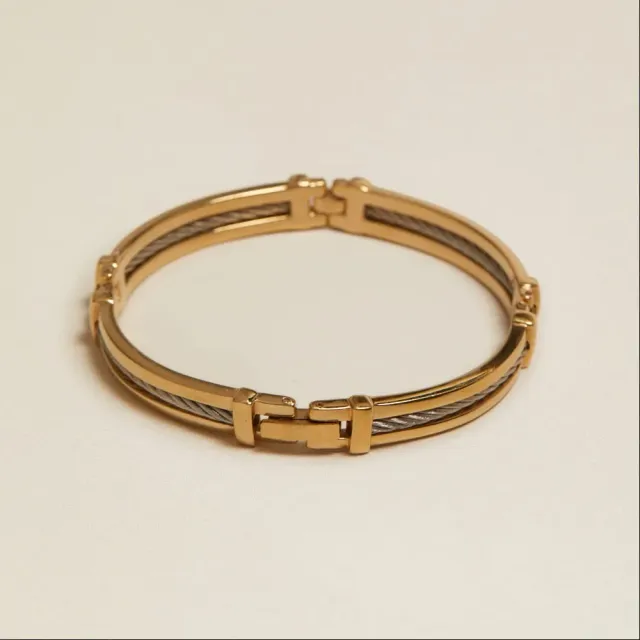 Orelia Vintage Two-Tone Cable Bangle armbånd