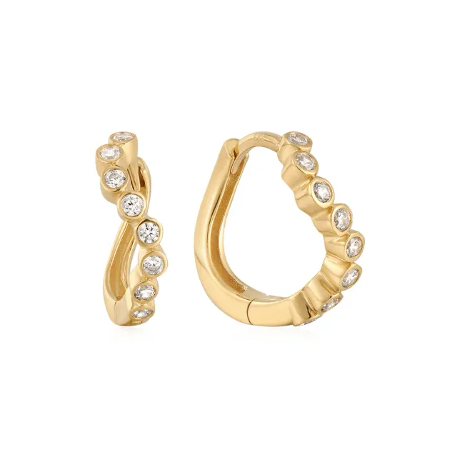 Bykjaergaard Fine ørering 14 kt guld diamant single