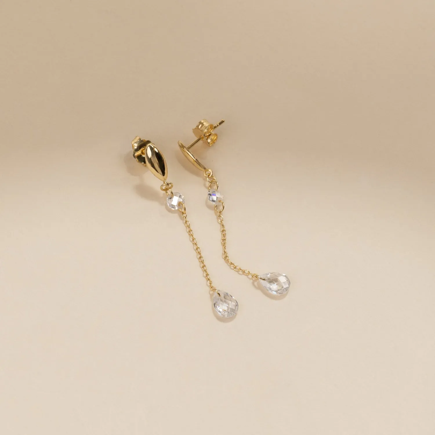 Sisi Copenhagen Lyra Crystal Golden Drop øreringe forgyldt zirkonia
