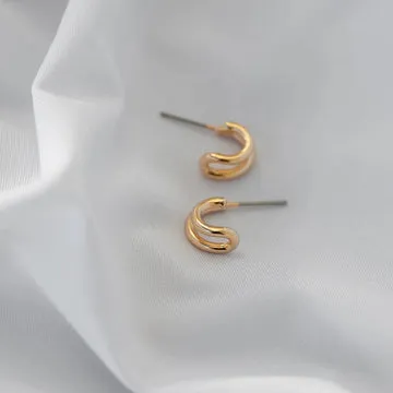 TIMI OF SWEDEN Two Rings ørestikker guld 10 mm 2-i-1