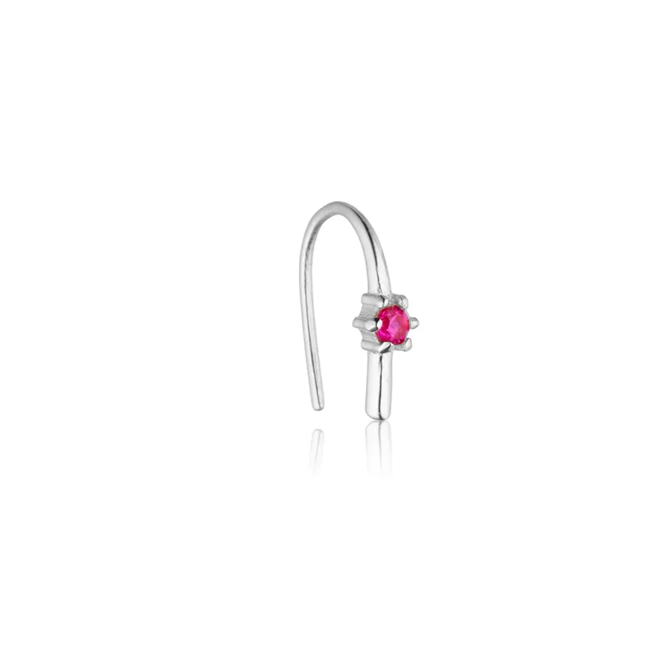 Bykjaergaard Individual øreringe sølv pink zirkonia