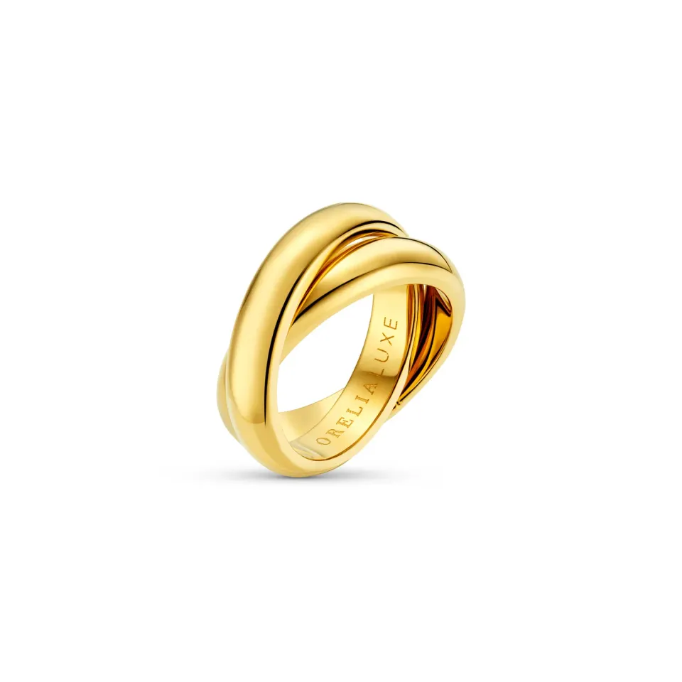 Orelia LUXE Interlocking ring forgyldt S/M M/L
