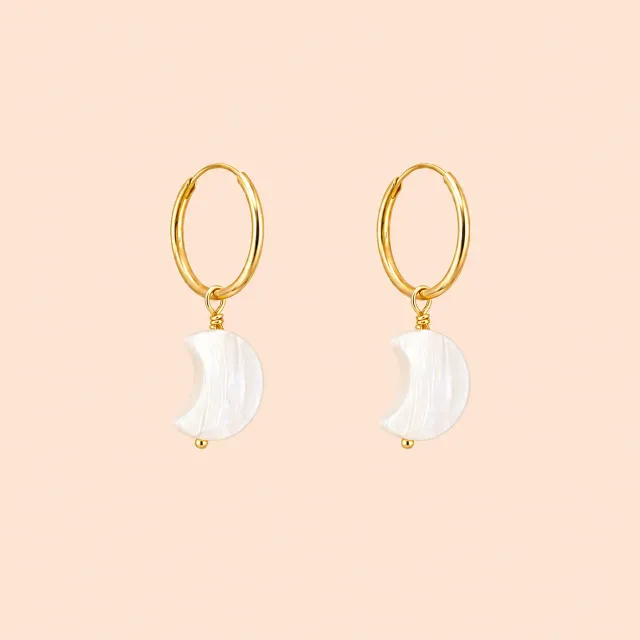 Lulo Jewelry Bjørk ørering 18K guldbelagt perlemor