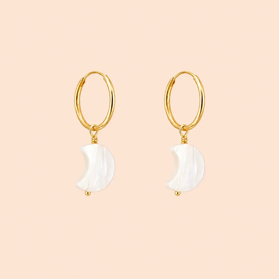 Lulo Jewelry Bjørk ørering 18K guldbelagt perlemor