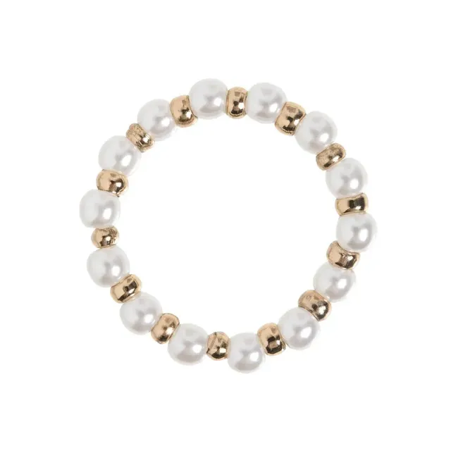 TIMI OF SWEDEN Pearl and Gold Bead ring 17,5 perle