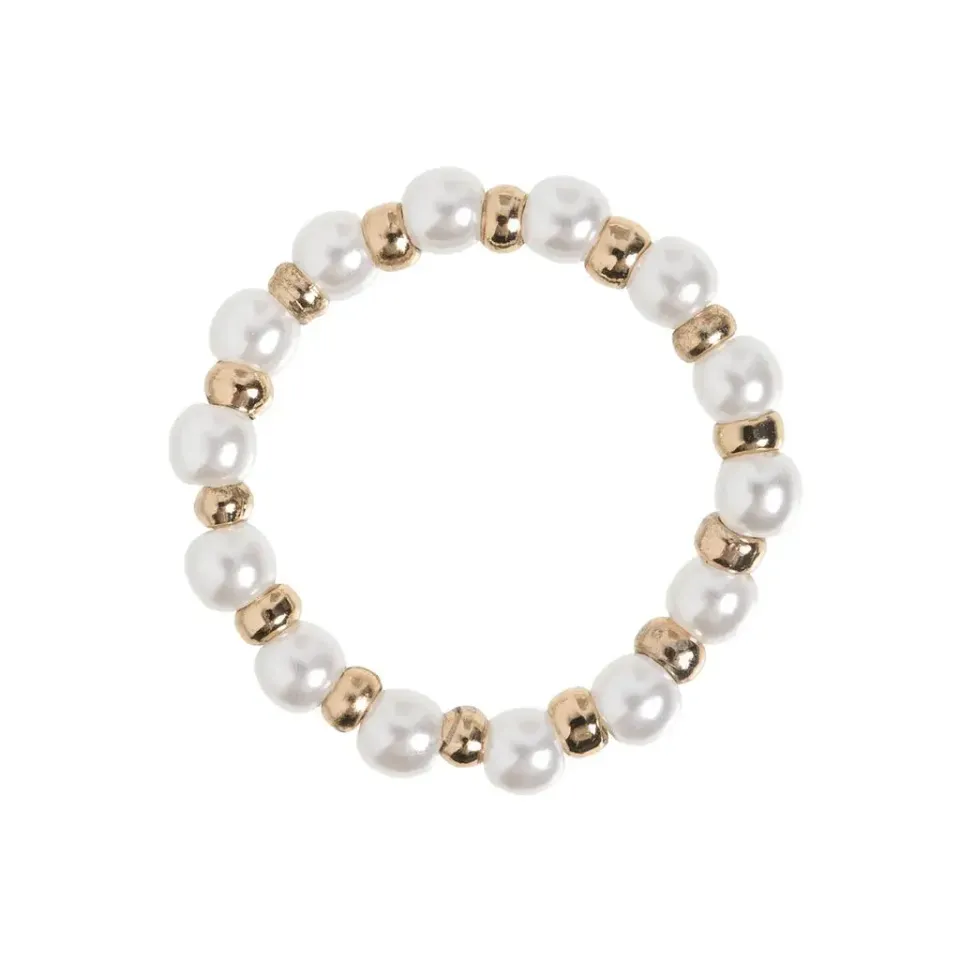 TIMI OF SWEDEN Pearl and Gold Bead ring 17,5 perle