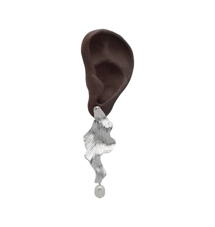 Wos Faye perleøreringe sølv 5,9 cm