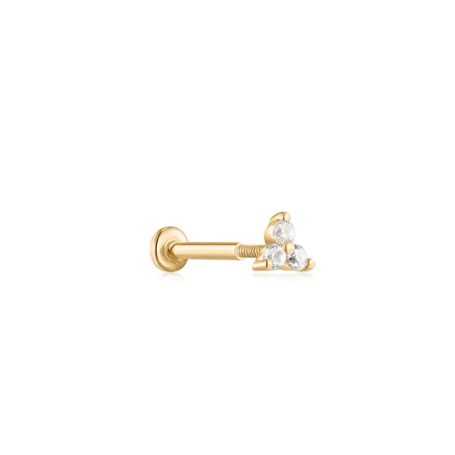 Bykjaergaard Fine ørestik 14 kt guld hvid safir