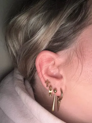 TIMI OF SWEDEN Alida Drop Stud øreringe guld 3 dele