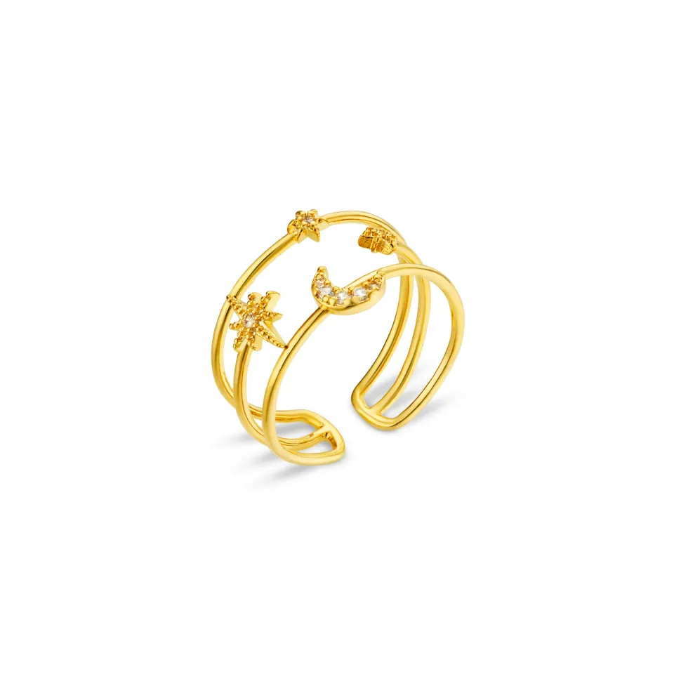 Orelia Celestial Open Caged ring guld justerbar